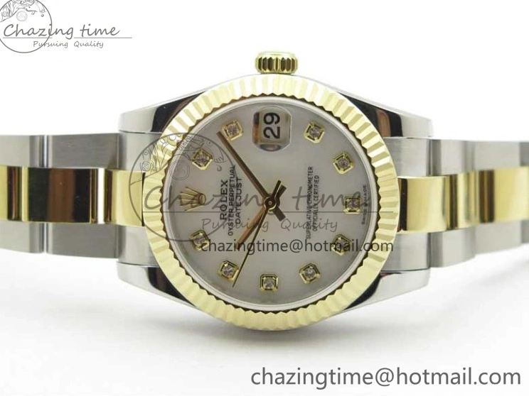 MiroTime 0520 ModernLook Datejust 31mm 278273 SS YG BP Maker Best Edition White MOP Diamonds Dial on SS YG Oyster Bracelet 2723